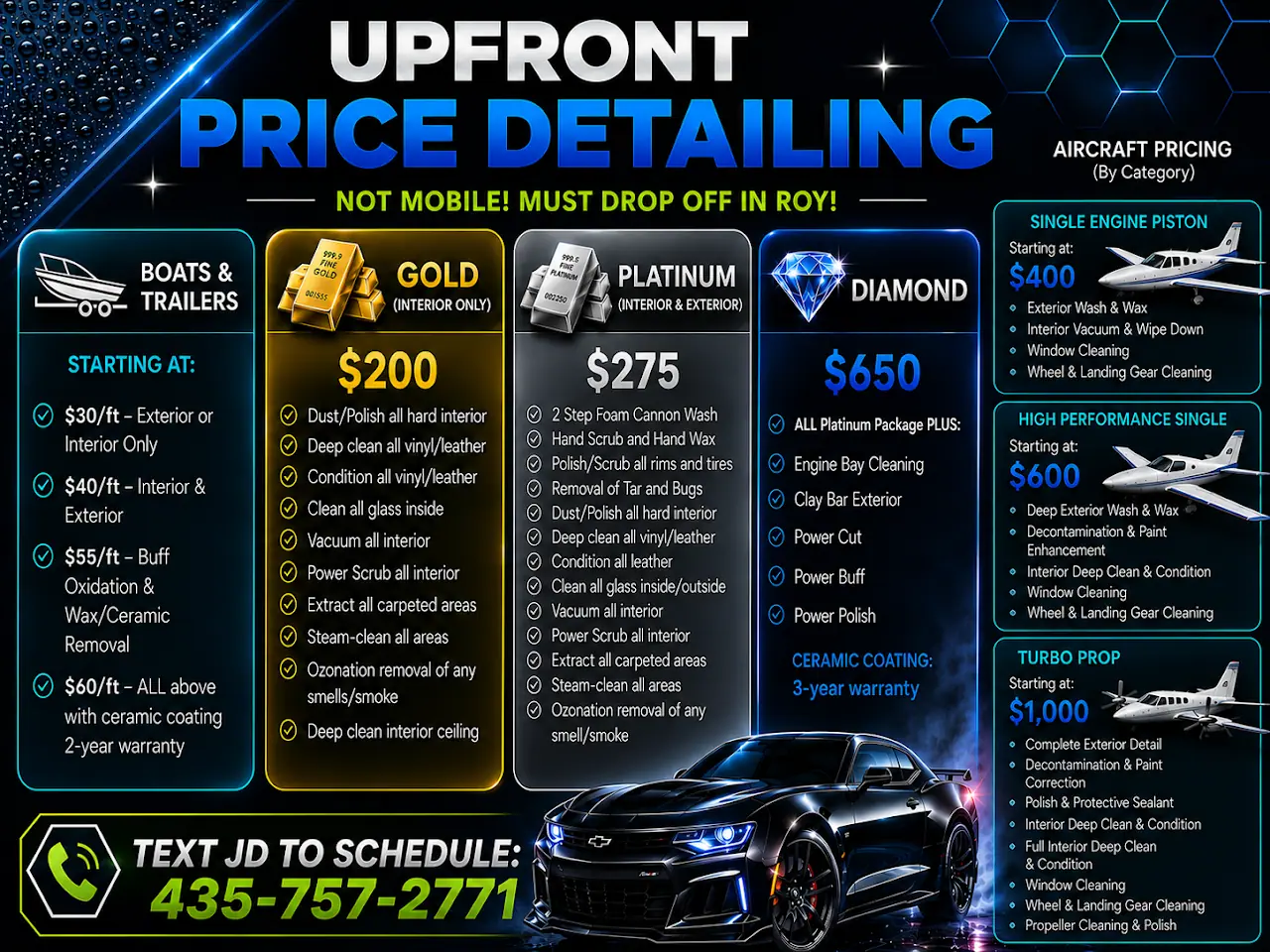 Upfront Price Detailing, RV detailing in Roy